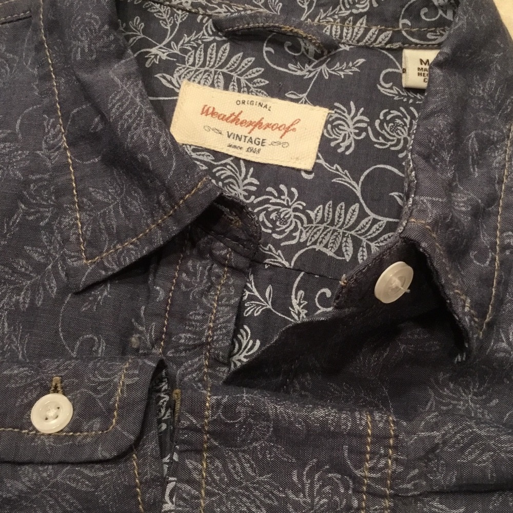 Weatherproof Vintage Shirt Reverse Print Blouse Md - Picture 8 of 8
